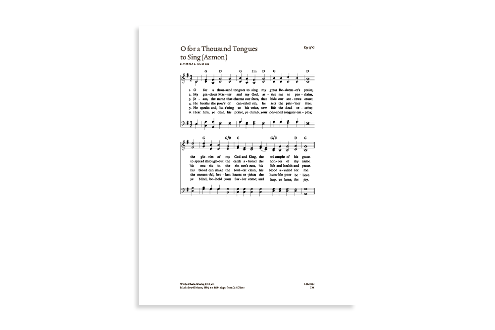 O for a Thousand Tongues to Sing (Azmon) product image