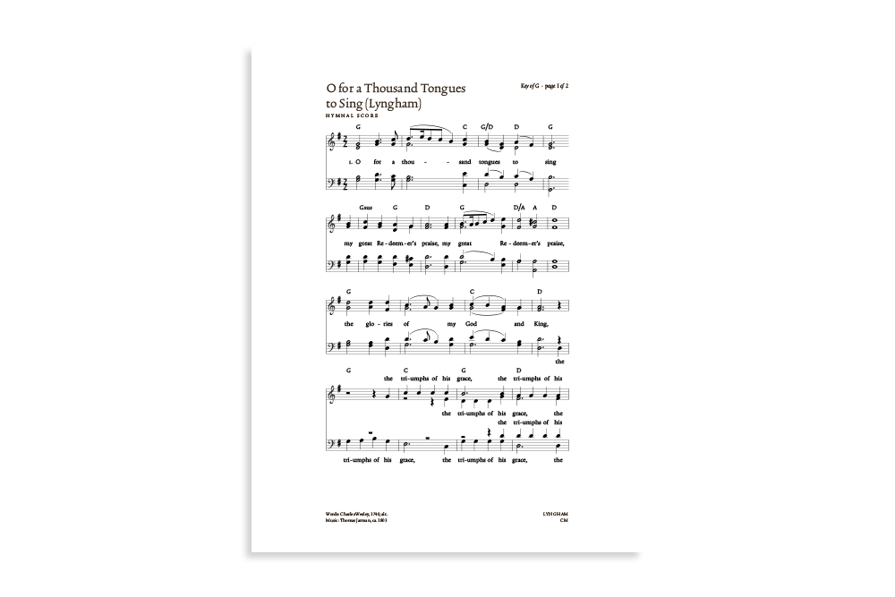 O for a Thousand Tongues to Sing (Lyngham) product image