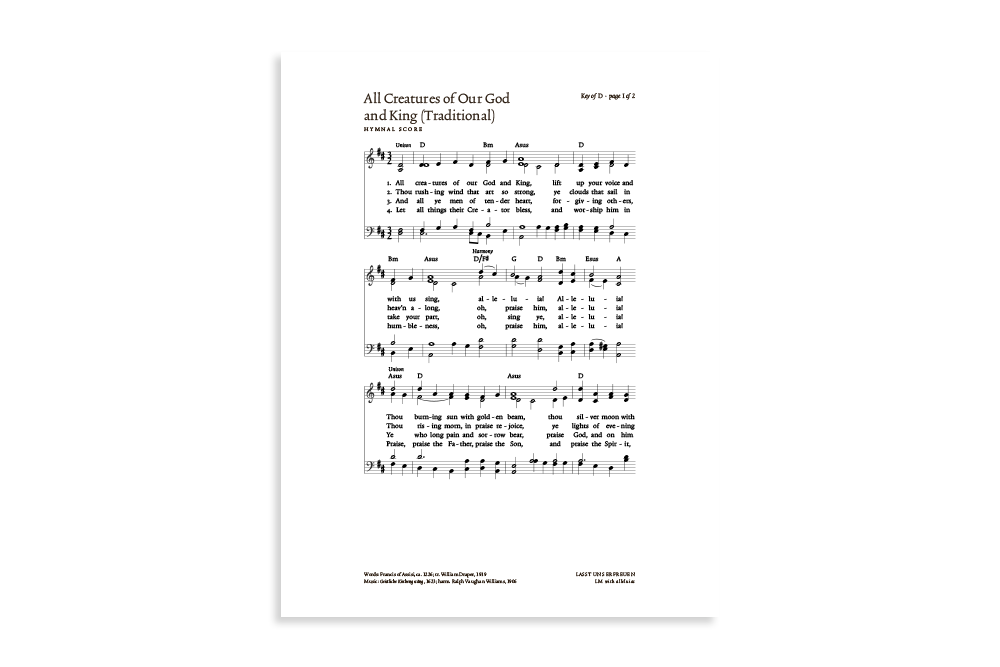 All Creatures of Our God and King (Traditional Verses) product image