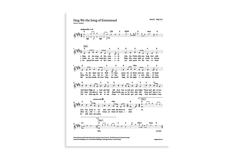 Sing We the Song of Emmanuel product image
